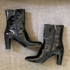 Aquatalia Top-P Black Patent Leather Boots Sz 8